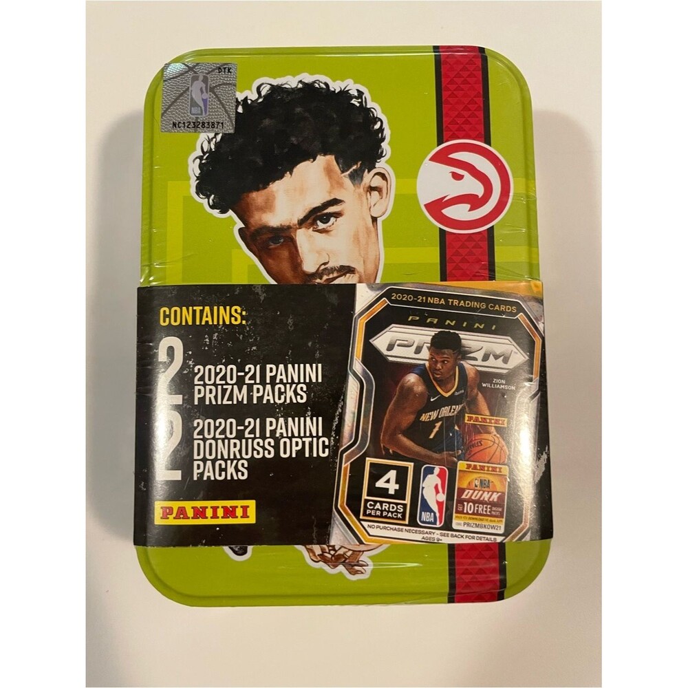 2020-21 Panini NBA trading card collector tin featuring Trae Young
